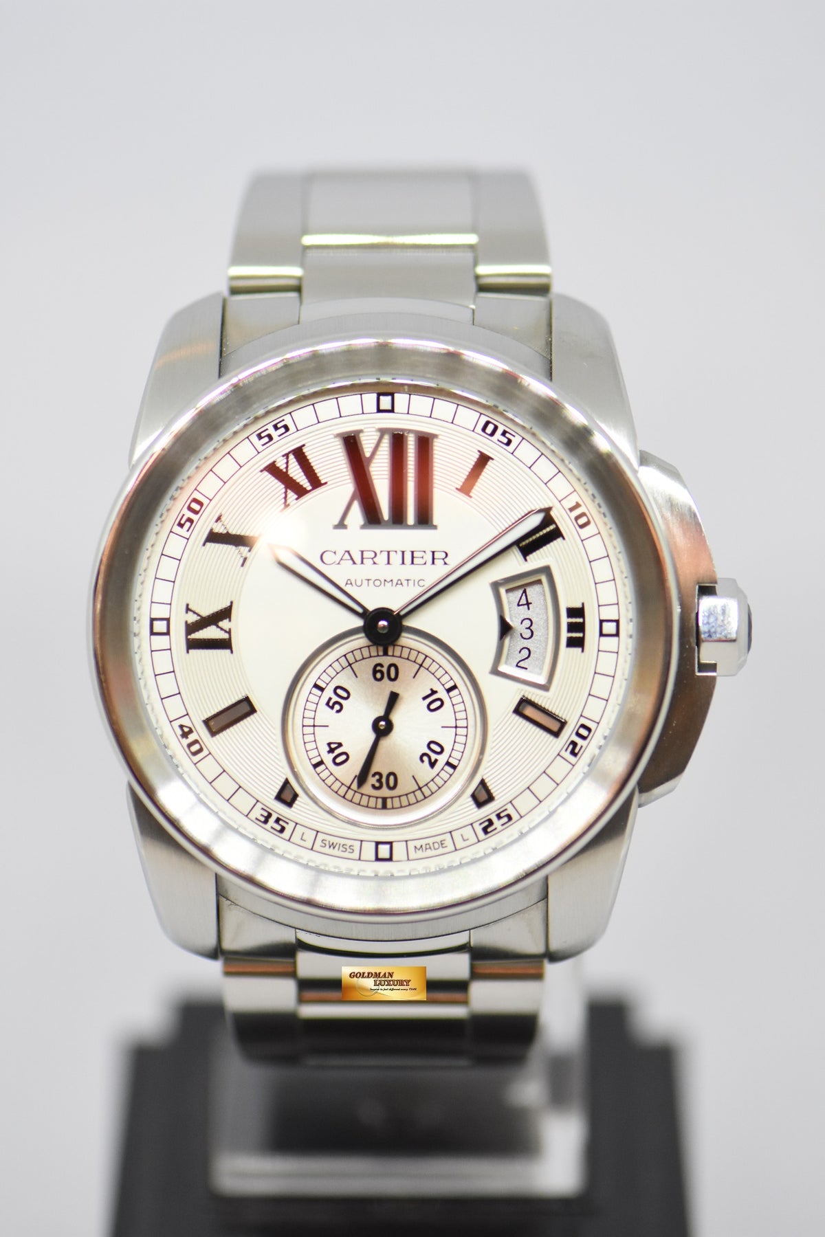 [SOLD] CARTIER De CALIBRE 42mm STEEL IN BRACELET DATE AUTOMATIC W7100015 (MINT)