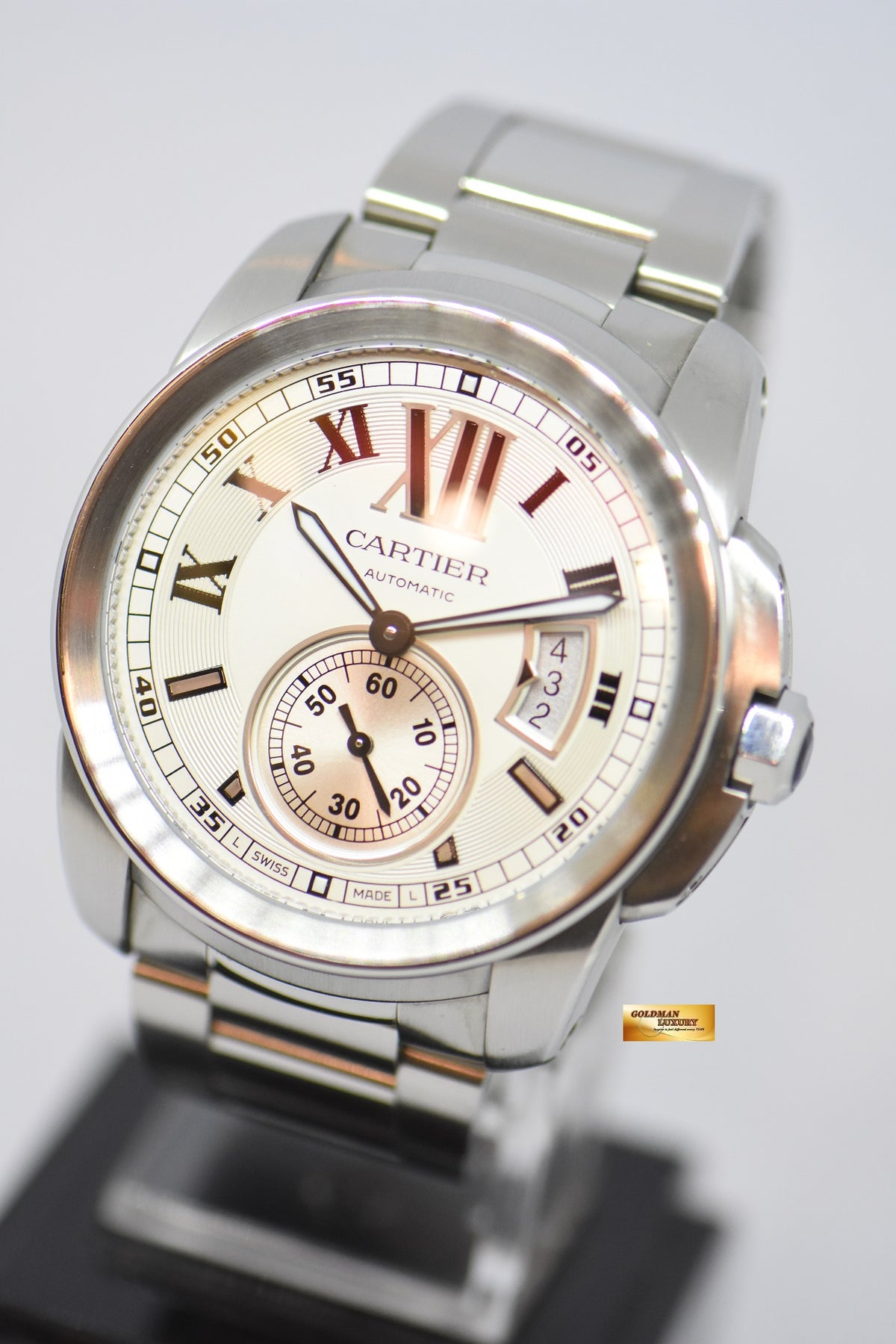 [SOLD] CARTIER De CALIBRE 42mm STEEL IN BRACELET DATE AUTOMATIC W7100015 (MINT)