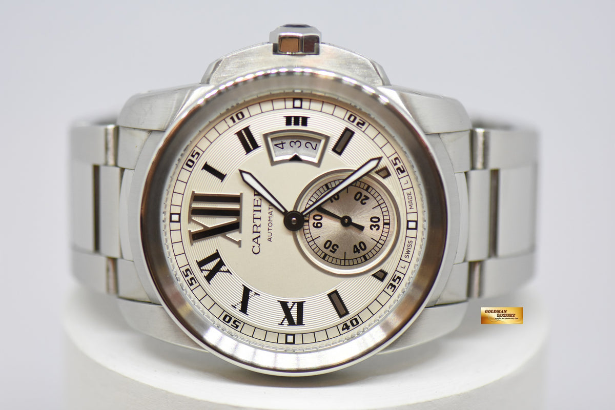 [SOLD] CARTIER De CALIBRE 42mm STEEL IN BRACELET DATE AUTOMATIC W7100015 (MINT)