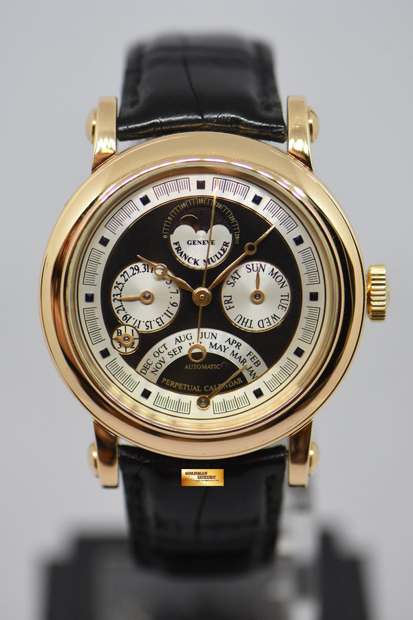 [SOLD] FRANCK MULLER ROUND LUNAR PERPETUAL CALENDAR RETROGRADE 18K GOLD AUTOMATIC 7000QP A (MINT)