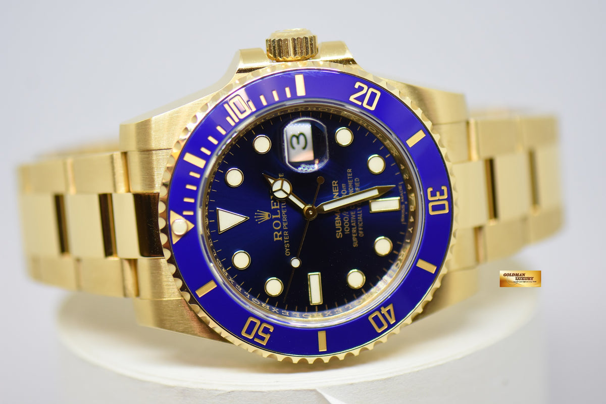 [SOLD] ROLEX OYSTER PERPETUAL SUBMARINER BLUE 18K YELLOW GOLD 116618LB (NEW-UNWORN)