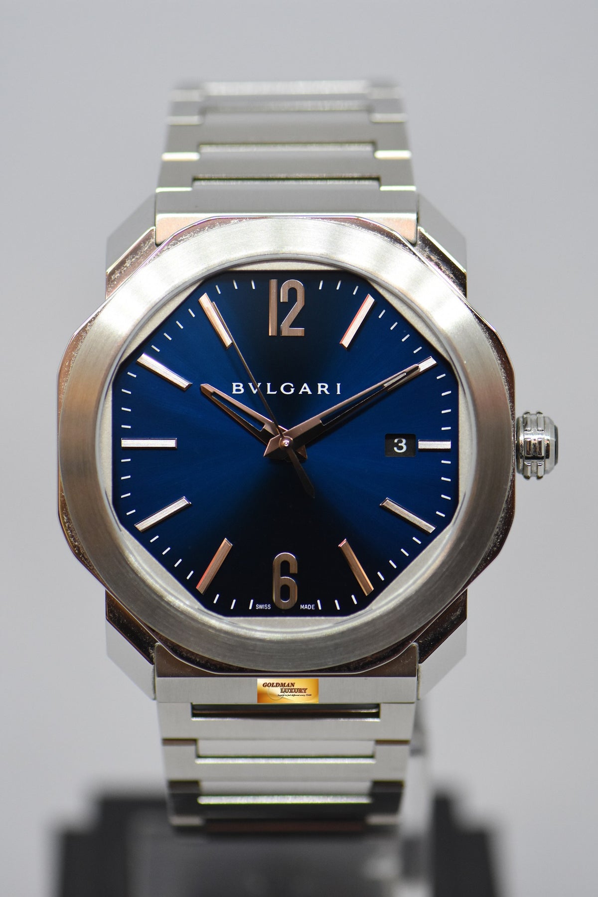 [SOLD] BVLGARI OCTO ROMA STEEL IN BRACELET 41mm BLUE AUTOMATIC OC 41S (MINT)