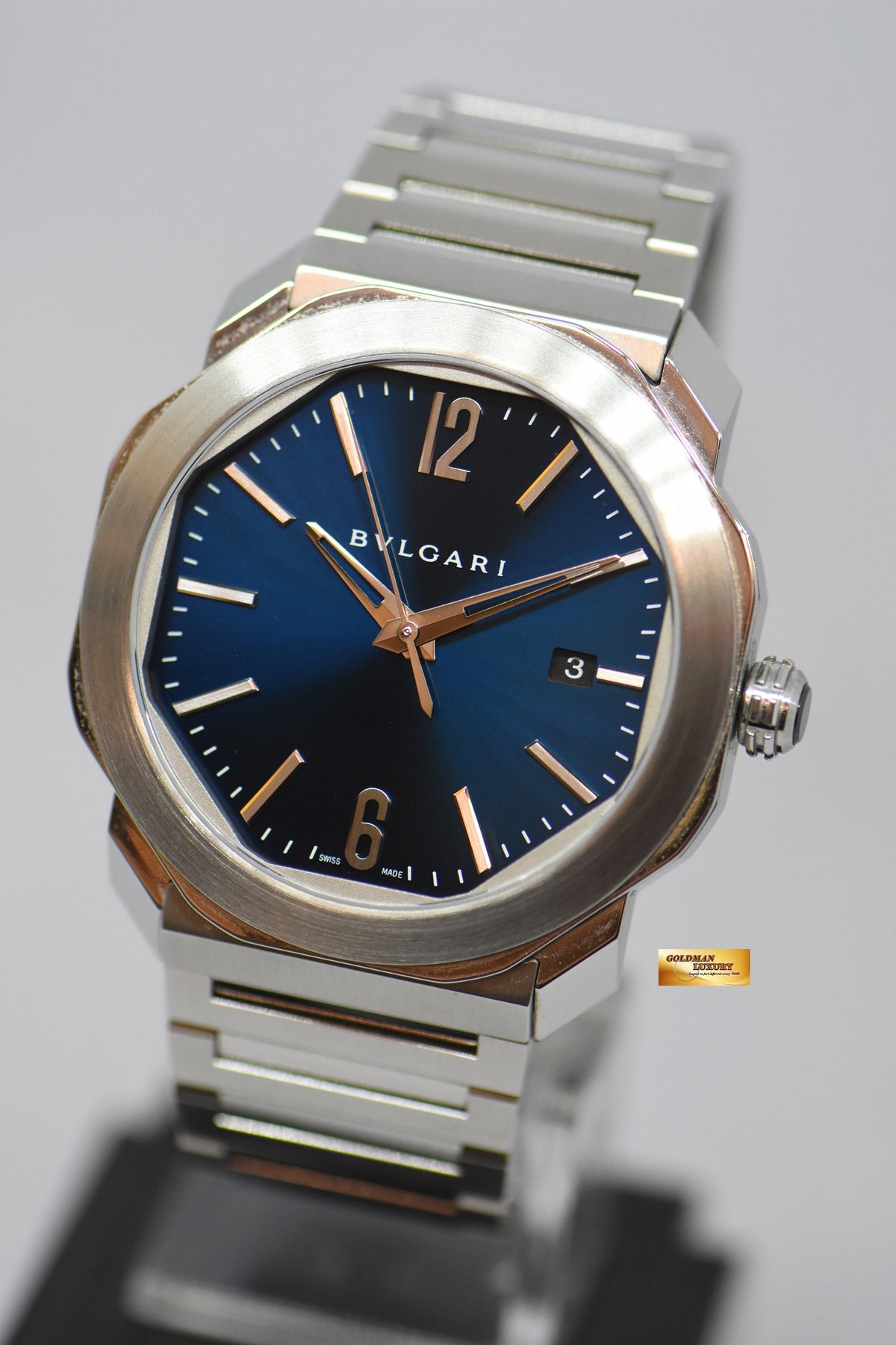 [SOLD] BVLGARI OCTO ROMA STEEL IN BRACELET 41mm BLUE AUTOMATIC OC 41S (MINT)