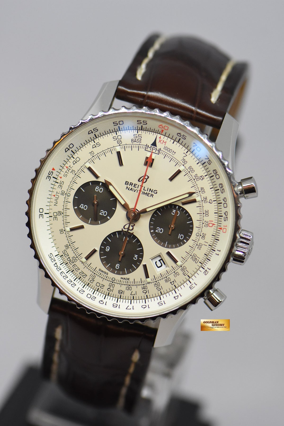 [SOLD] BREITLING NAVITIMER B01 CHRONOGRAPH 43mm AUTOMATIC WHITE AB0121211 (MINT)