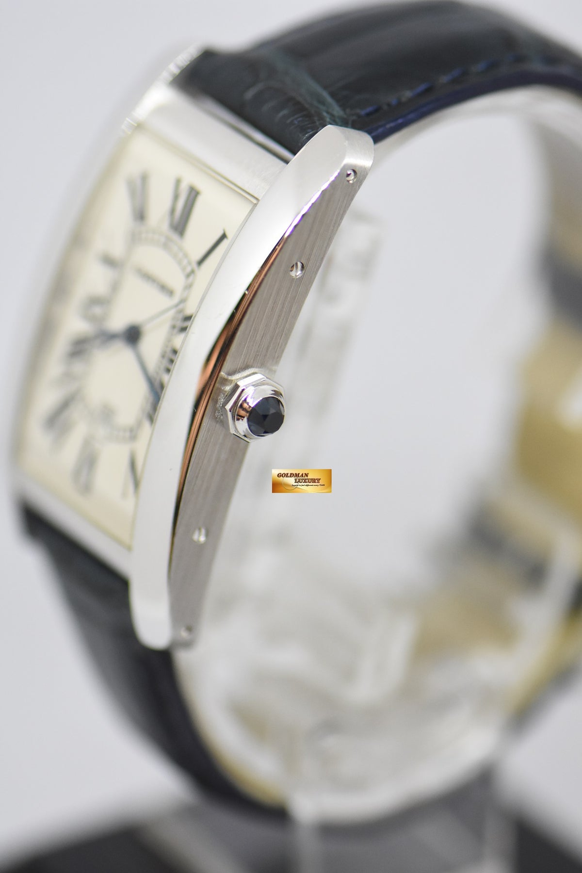 [SOLD] CARTIER TANK AMERICAINE MEN’S 18K WHITE GOLD WHITE ROMAN BLACK NUMERALS AUTOMATIC 1741 (MINT)