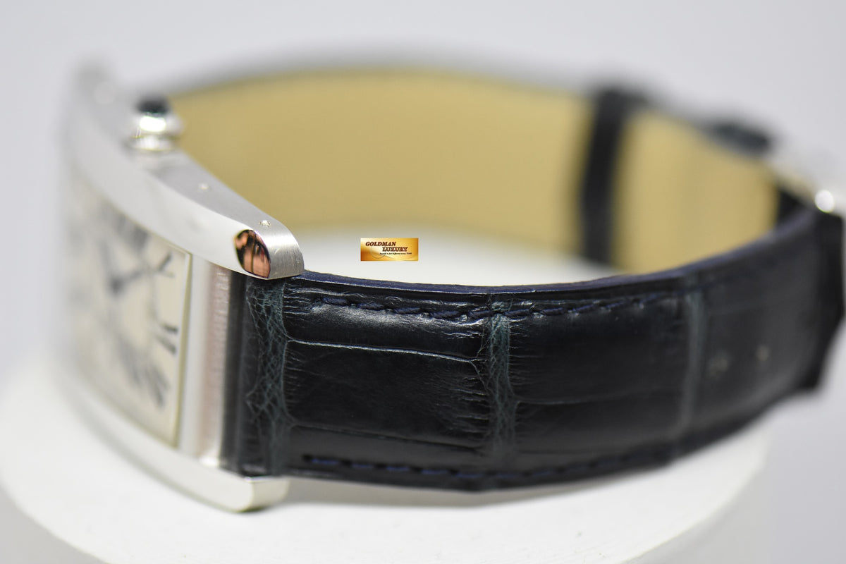 [SOLD] CARTIER TANK AMERICAINE MEN’S 18K WHITE GOLD WHITE ROMAN BLACK NUMERALS AUTOMATIC 1741 (MINT)