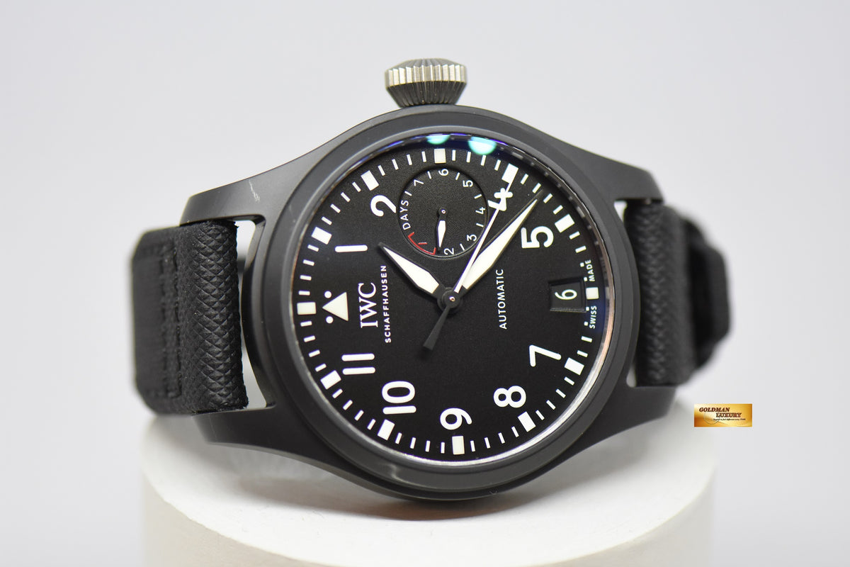 [SOLD] IWC BIG PILOT TOP GUN 46mm CERAMIC BLACK 7 DAYS POWER RESERVE AUTOMATIC IW5020-01 (as it’s condition)