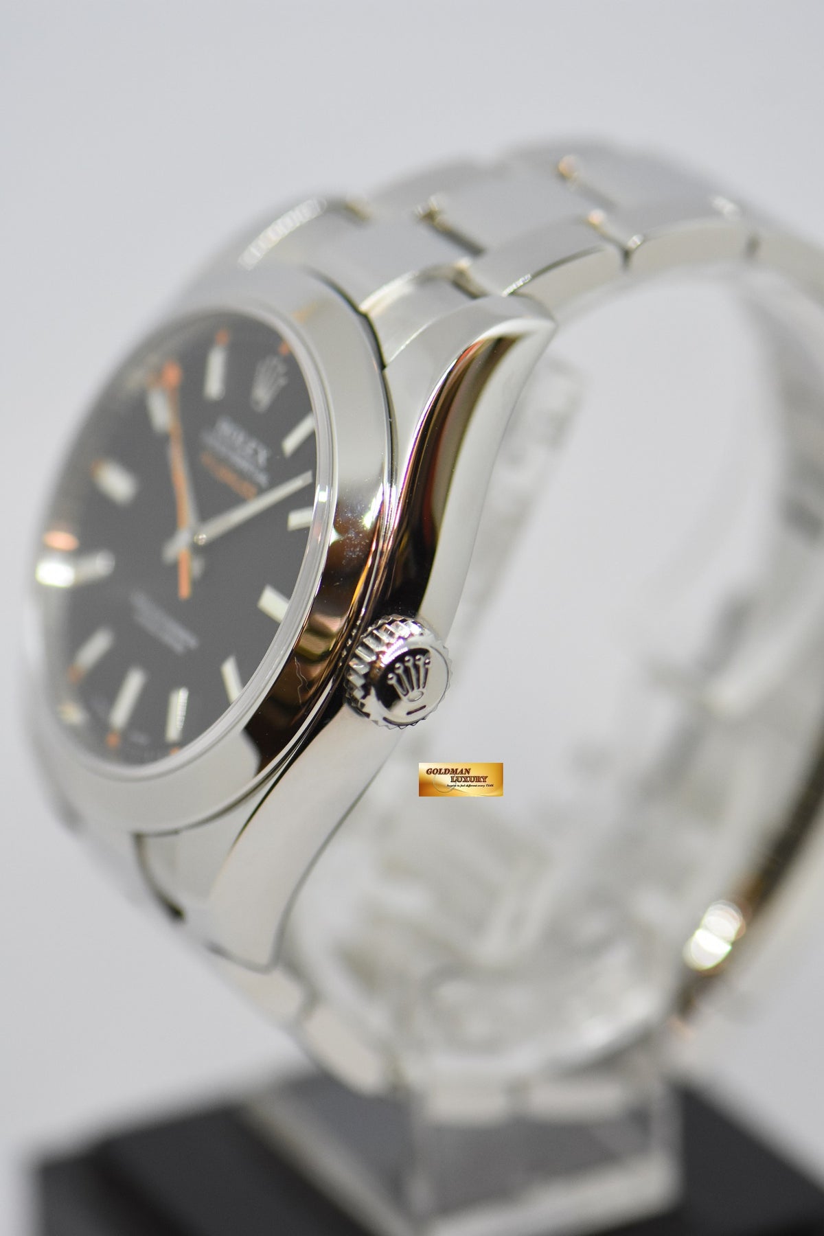 [SOLD] ROLEX OYSTER PERPETUAL MILGAUSS BLACK (CLEAR CRYSTAL) 116400 (MINT)