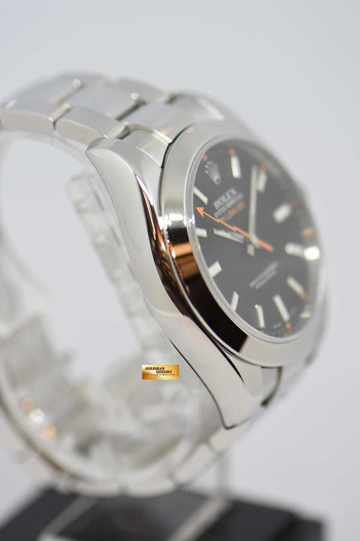 [SOLD] ROLEX OYSTER PERPETUAL MILGAUSS BLACK (CLEAR CRYSTAL) 116400 (MINT)