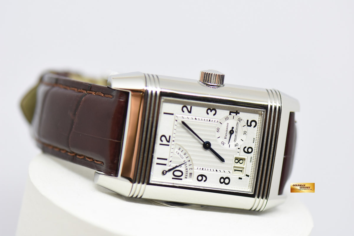 [SOLD] JLC REVERSO GRANDE DATE 8 DAYS POWER RESERVE STAINLESS STEEL MANUAL WINDING 240.8.15 (MINT)