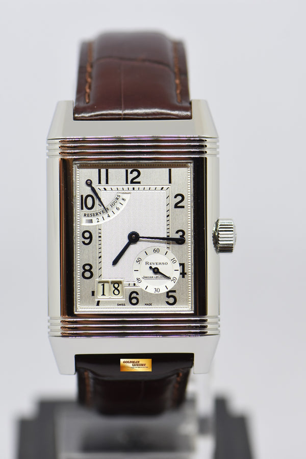 [SOLD] JLC REVERSO GRANDE DATE 8 DAYS POWER RESERVE STAINLESS STEEL MANUAL WINDING 240.8.15 (MINT)