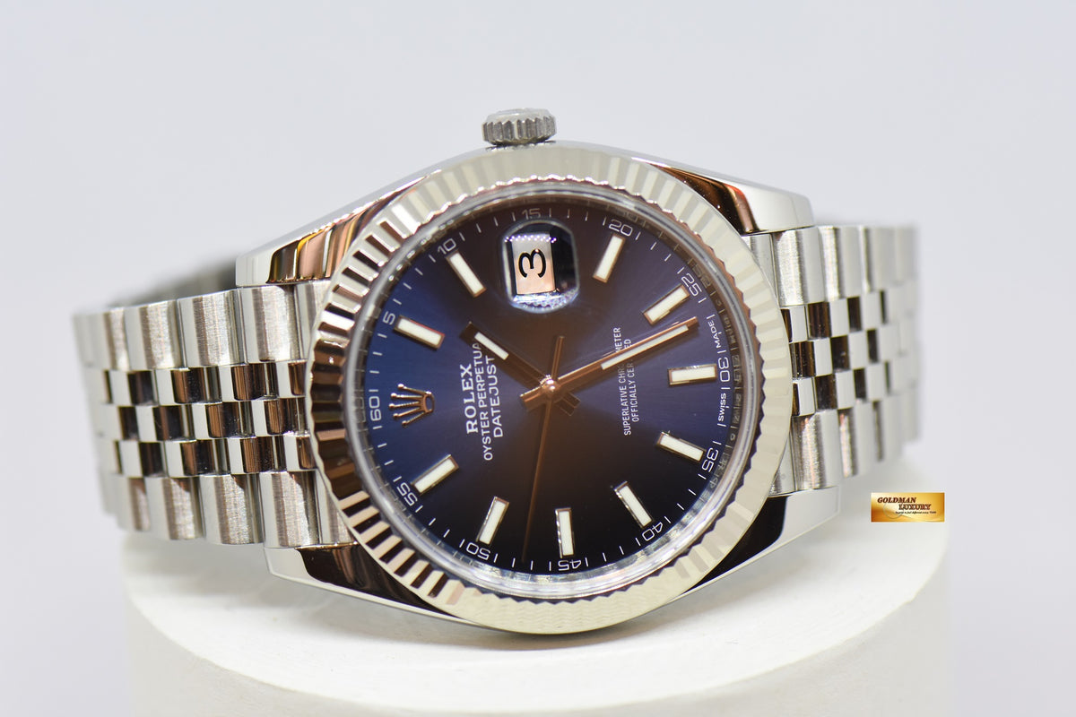 [SOLD] ROLEX OYSTER PERPETUAL DATEJUST 41mm JUBILEE STEEL IN BRACELET BLUE DIAL 126334 (MINT)
