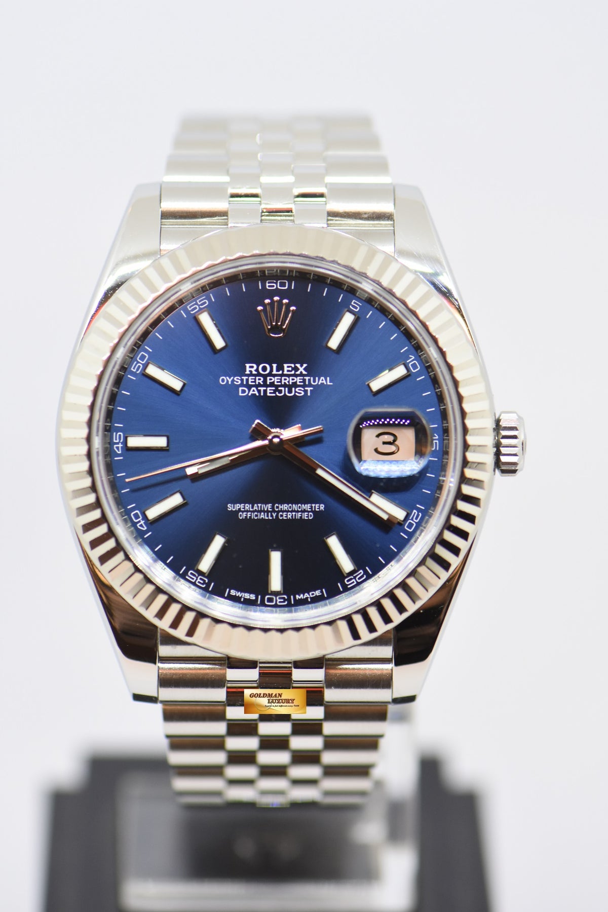 [SOLD] ROLEX OYSTER PERPETUAL DATEJUST 41mm JUBILEE STEEL IN BRACELET BLUE DIAL 126334 (MINT)