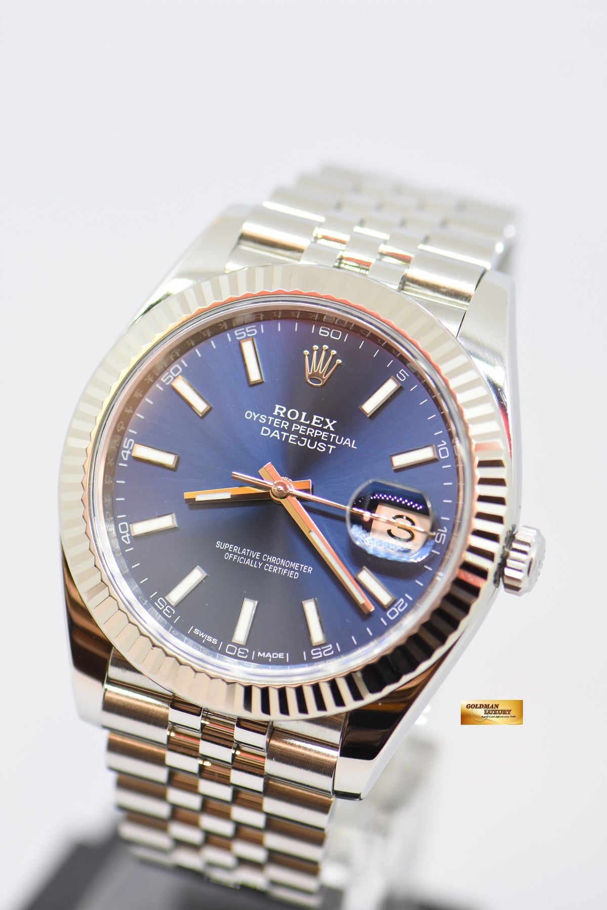 [SOLD] ROLEX OYSTER PERPETUAL DATEJUST 41mm JUBILEE STEEL IN BRACELET BLUE DIAL 126334 (MINT)