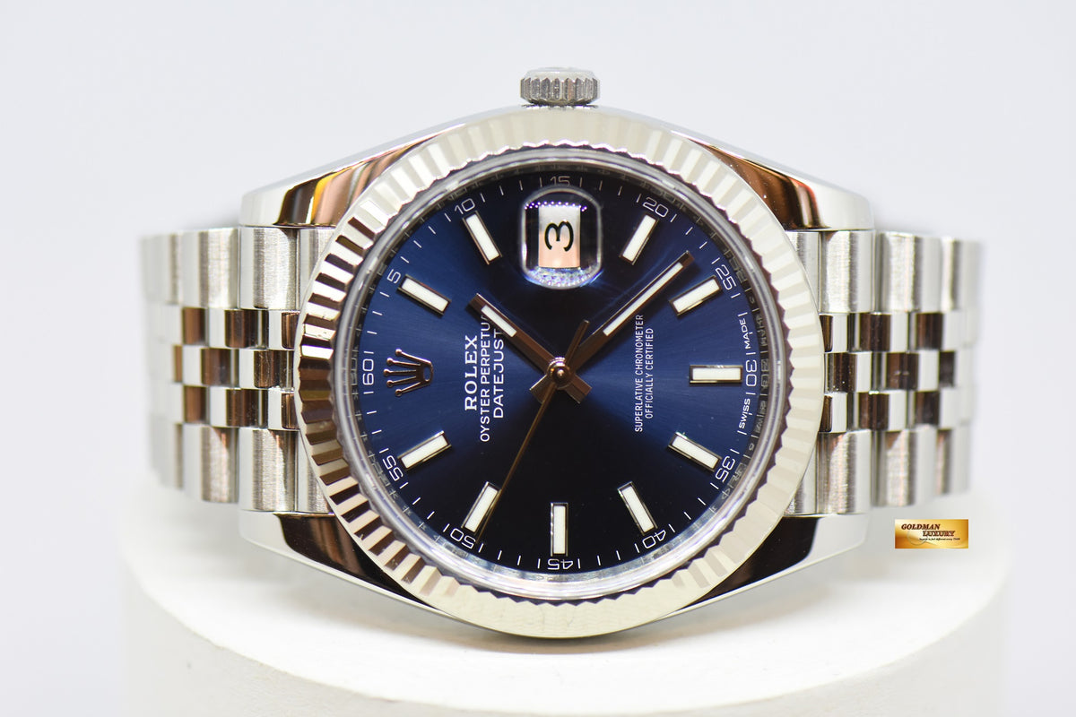 [SOLD] ROLEX OYSTER PERPETUAL DATEJUST 41mm JUBILEE STEEL IN BRACELET BLUE DIAL 126334 (MINT)