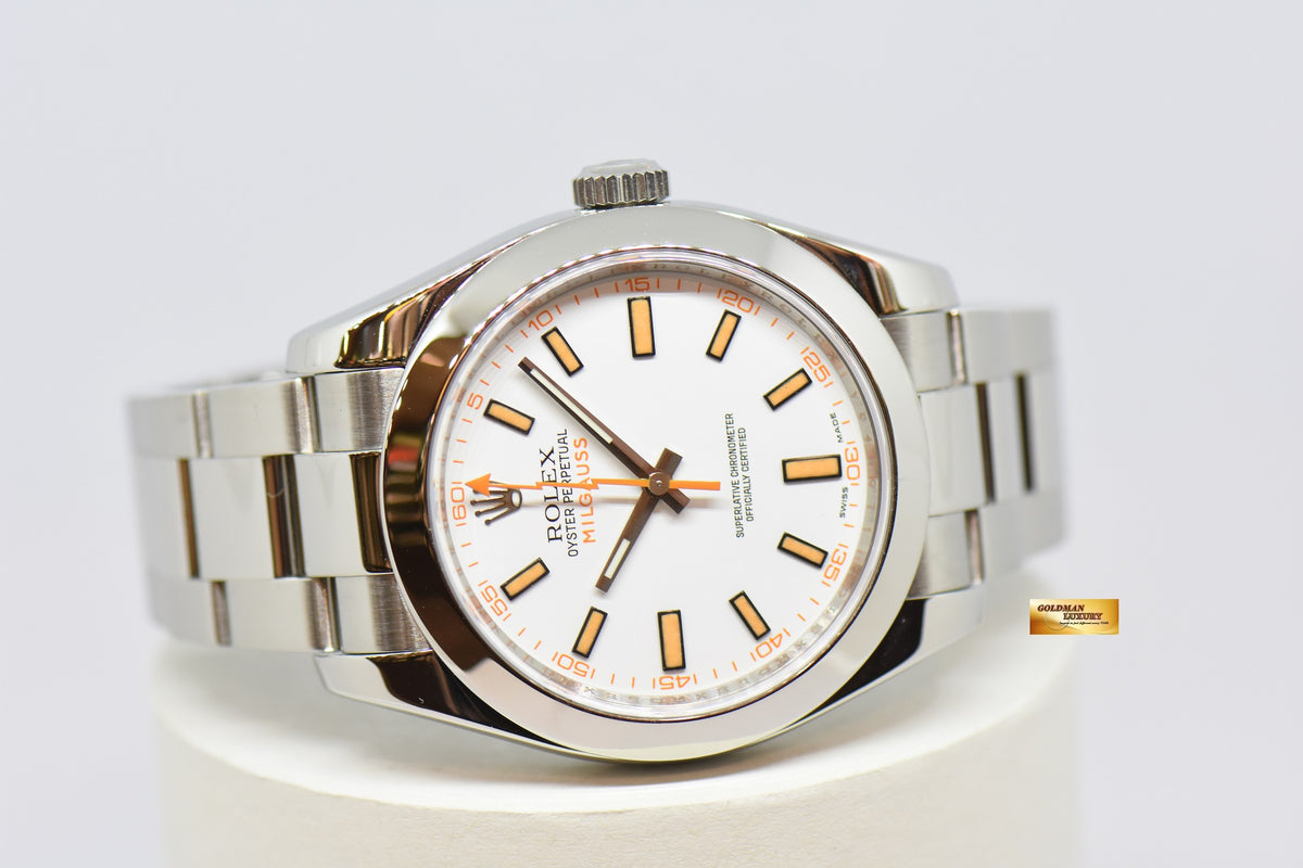 [SOLD] ROLEX OYSTER PERPETUAL MILGAUSS WHITE (CLEAR CRYSTAL) 116400 (MINT)