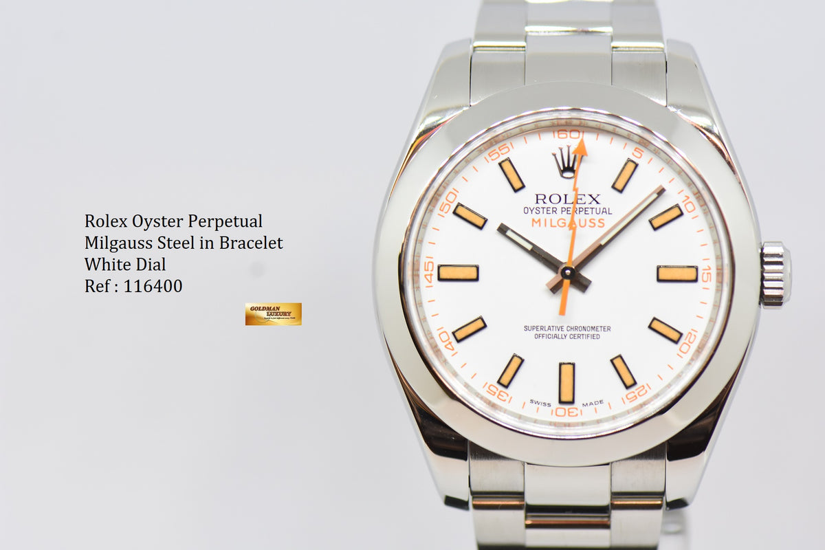 [SOLD] ROLEX OYSTER PERPETUAL MILGAUSS WHITE (CLEAR CRYSTAL) 116400 (MINT)