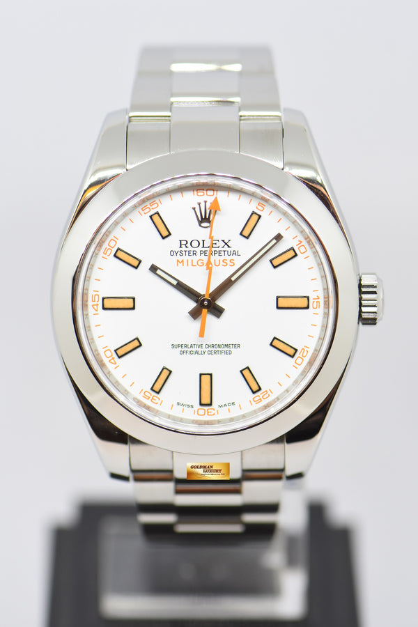 [SOLD] ROLEX OYSTER PERPETUAL MILGAUSS WHITE (CLEAR CRYSTAL) 116400 (MINT)