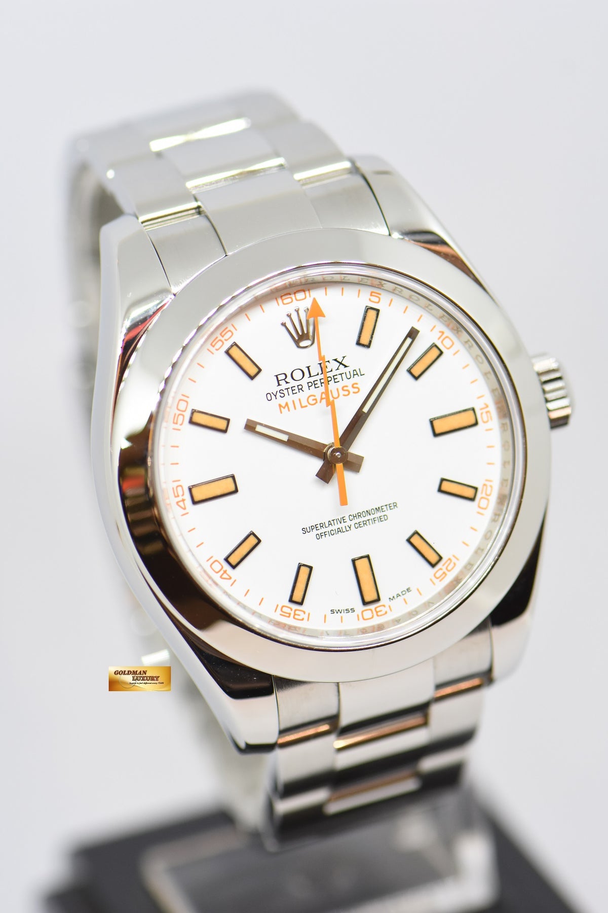 [SOLD] ROLEX OYSTER PERPETUAL MILGAUSS WHITE (CLEAR CRYSTAL) 116400 (MINT)