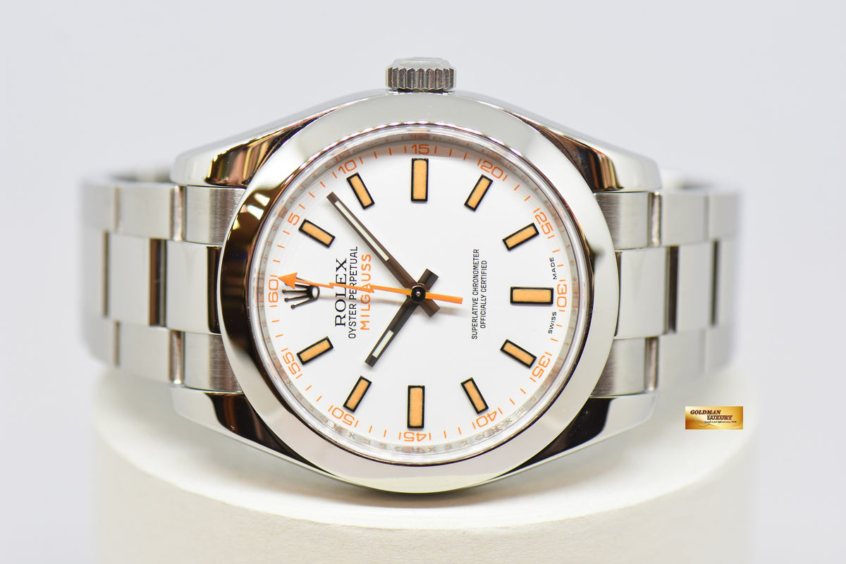 [SOLD] ROLEX OYSTER PERPETUAL MILGAUSS WHITE (CLEAR CRYSTAL) 116400 (MINT)