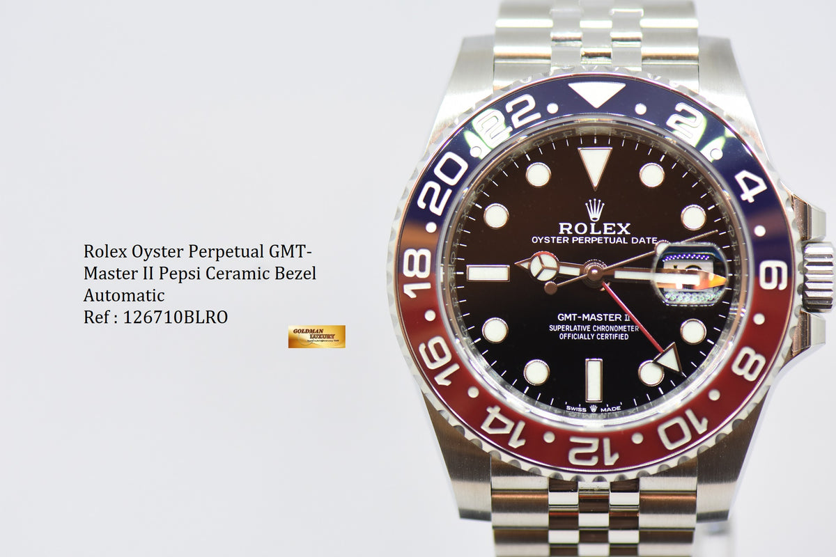 [SOLD] ROLEX OYSTER PERPETUAL GMT-MASTER II PEPSI CERAMIC BEZEL JUBILEE STEEL BRACELET 126710BLRO (LNIB)