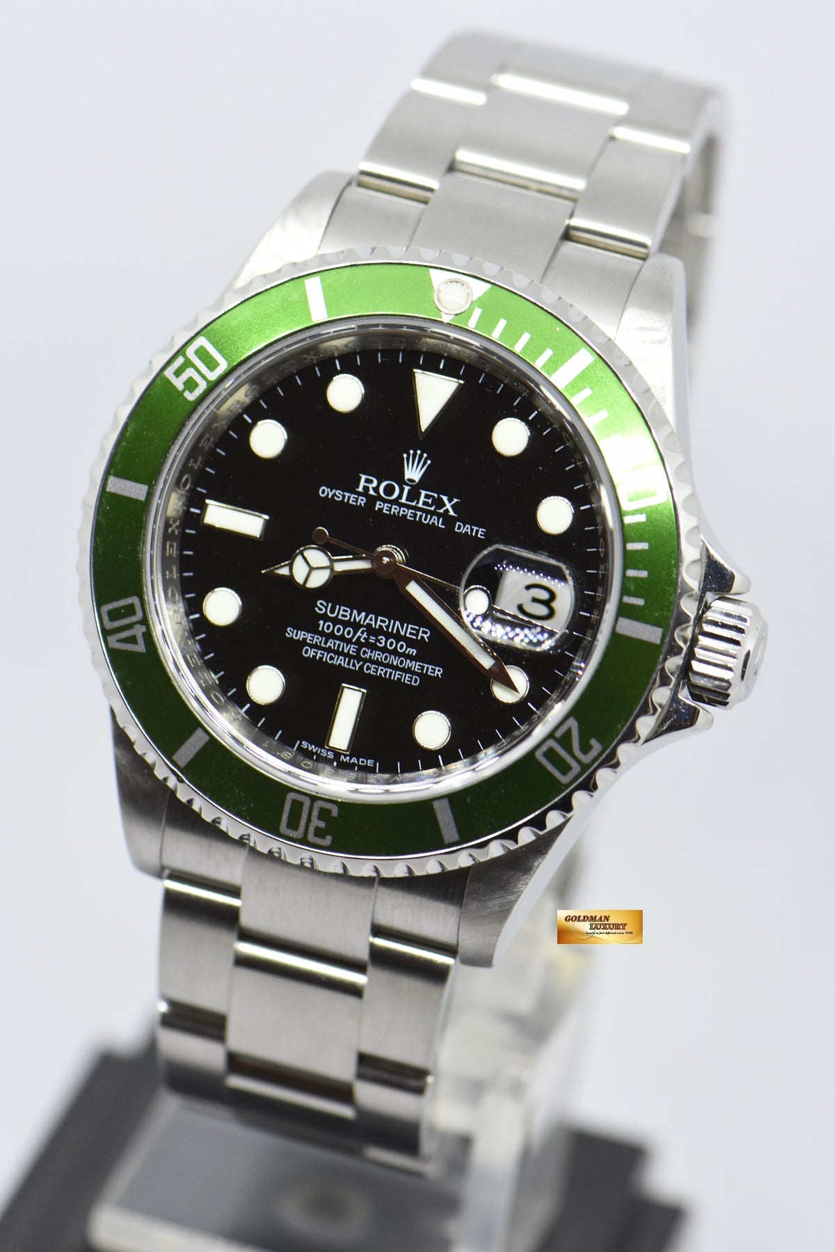 [SOLD] ROLEX OYSTER PERPETUAL SUBMARINER “KERMIT” GREEN BEZEL 16610LV (CHAPTERING) (MINT)