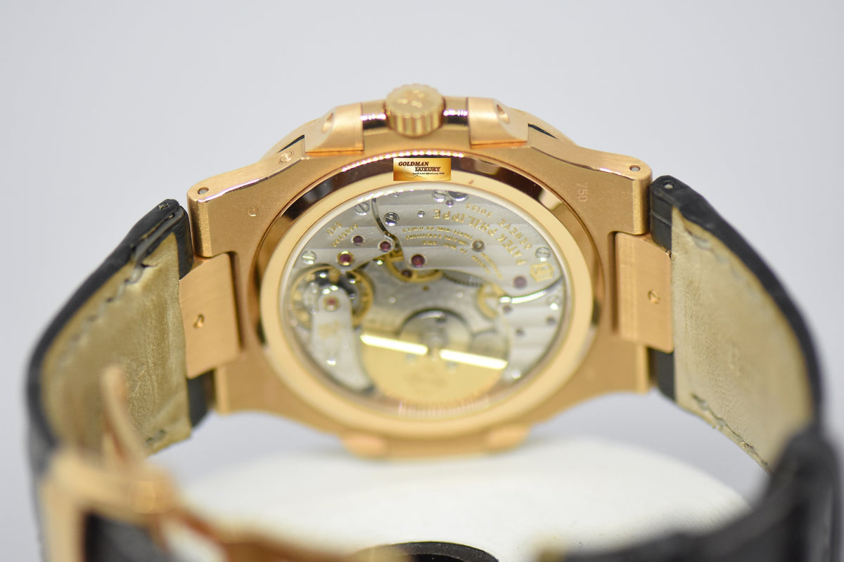 [SOLD] PATEK PHILIPPE NAUTILUS 18K ROSE GOLD IN LEATHER STRAP POWER RESERVE MOONPHASE 5712R (MINT)