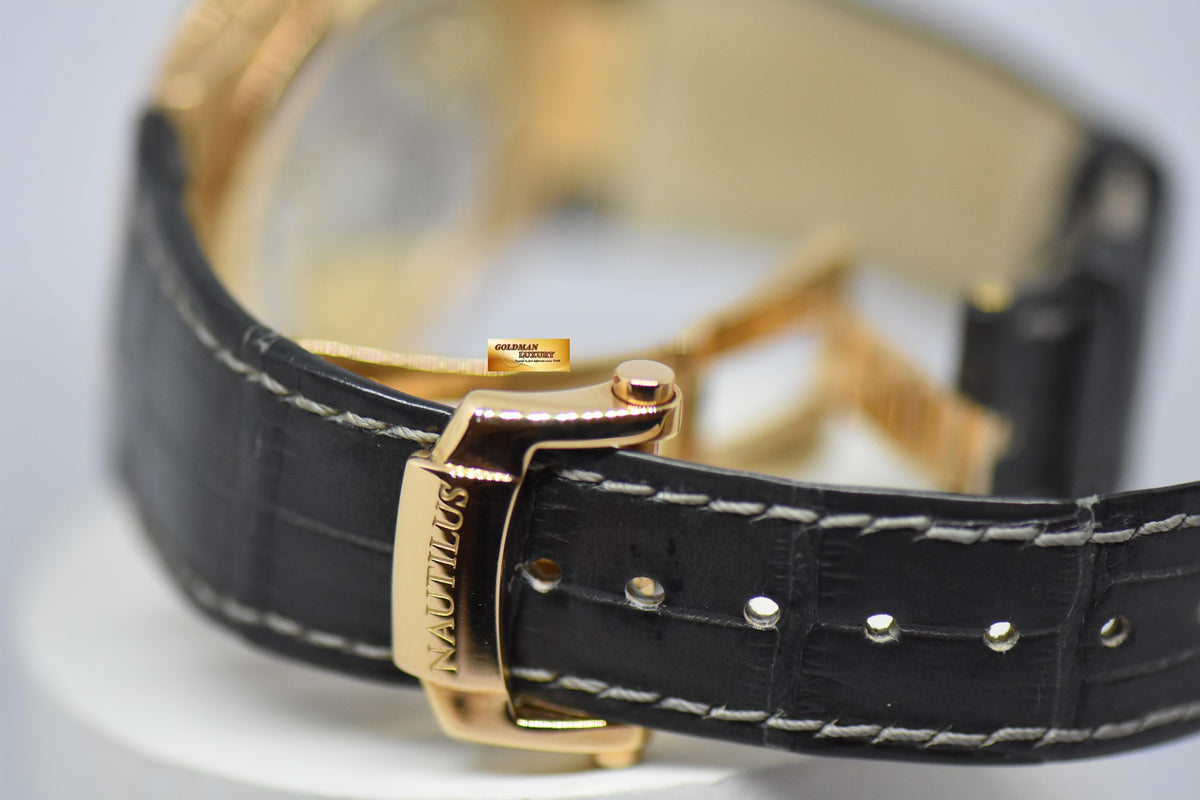 [SOLD] PATEK PHILIPPE NAUTILUS 18K ROSE GOLD IN LEATHER STRAP POWER RESERVE MOONPHASE 5712R (MINT)