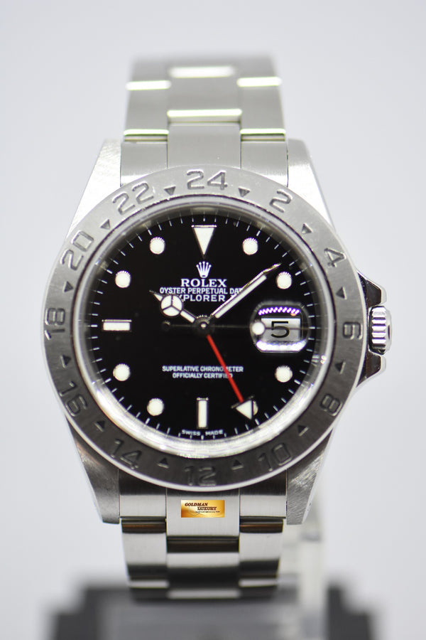 [SOLD] ROLEX OYSTER PERPETUAL EXPLORER II 40mm STEEL IN BRACELET BLACK 16570 (PINHOLE-SOLID ENDLINK) (NEAR MINT)