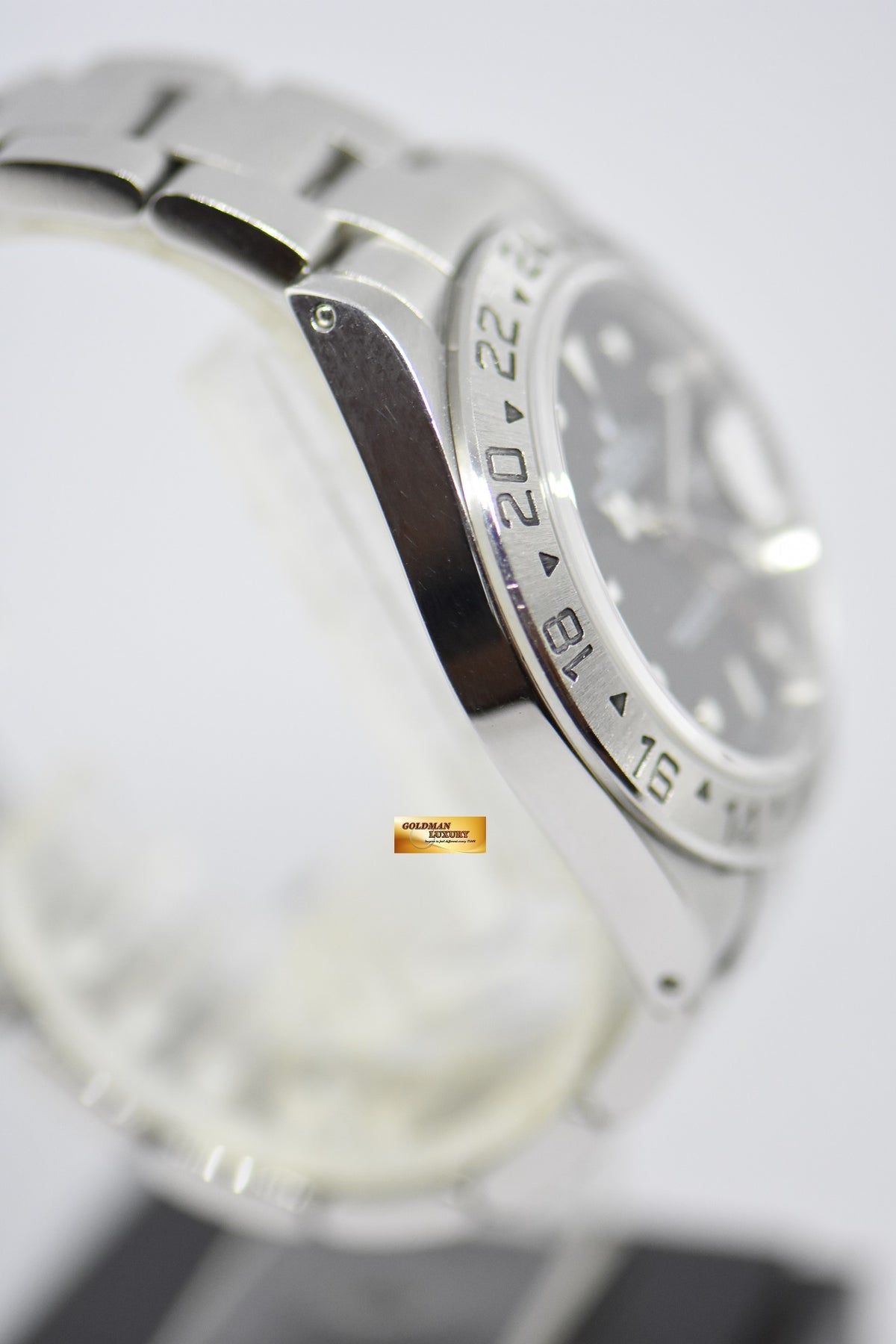 [SOLD] ROLEX OYSTER PERPETUAL EXPLORER II 40mm STEEL IN BRACELET BLACK 16570 (PINHOLE-SOLID ENDLINK) (NEAR MINT)