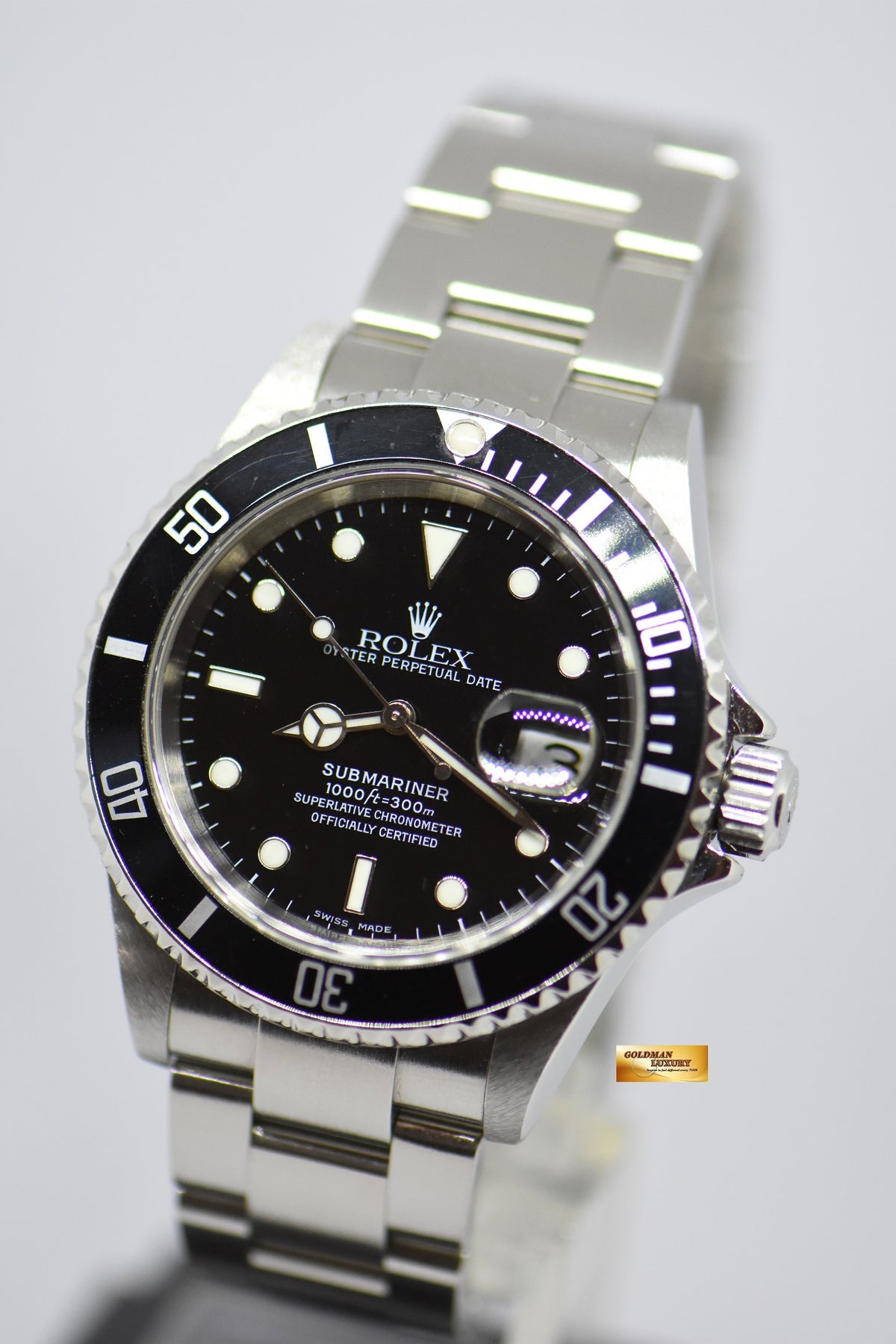 [SOLD] ROLEX OYSTER PERPETUAL SUBMARINER 40mm BLACK 16610 (PINHOLE – SOLID ENDLINKS) (NEAR MINT)