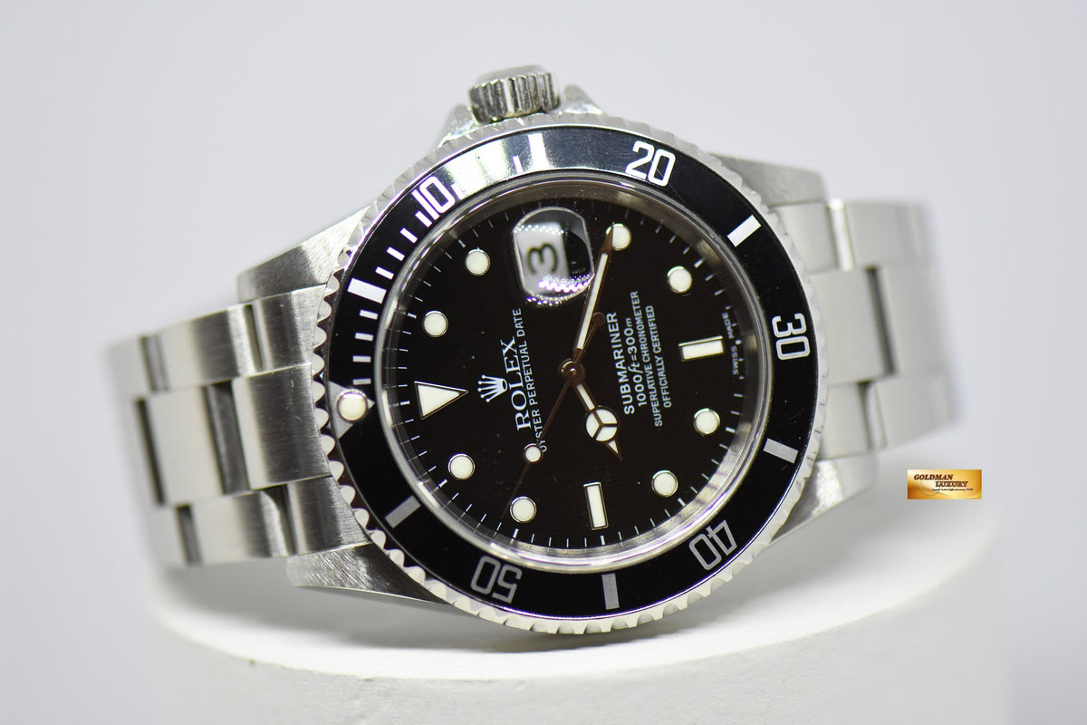 [SOLD] ROLEX OYSTER PERPETUAL SUBMARINER 40mm BLACK 16610 (PINHOLE – SOLID ENDLINKS) (NEAR MINT)