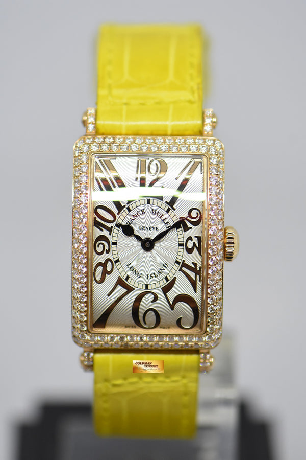 [SOLD] FRANCK MULLER LONG ISLAND LADIES 18K YELLOW GOLD ORIGINAL DIAMONDS RELIEF DIAL QUARTZ 902 QZ D (MINT)