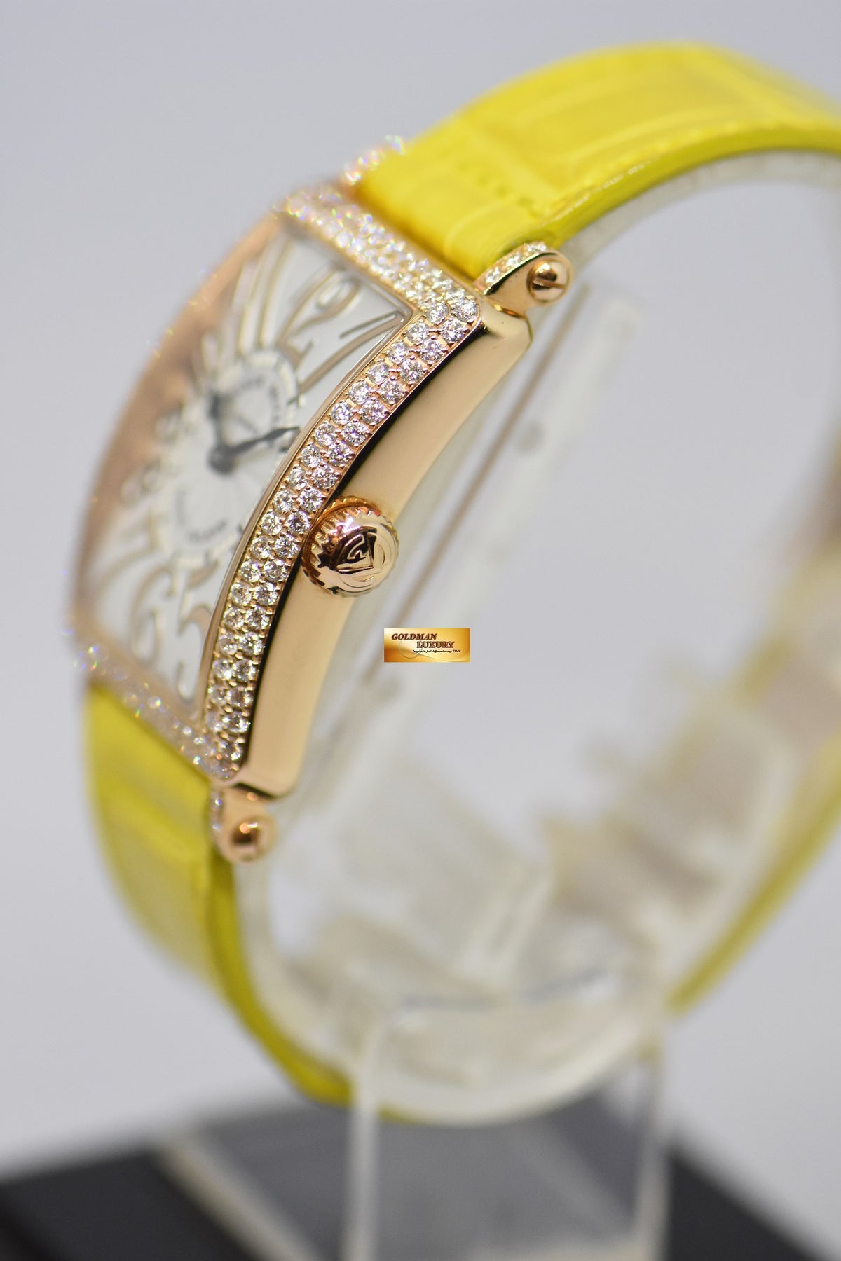 [SOLD] FRANCK MULLER LONG ISLAND LADIES 18K YELLOW GOLD ORIGINAL DIAMONDS RELIEF DIAL QUARTZ 902 QZ D (MINT)
