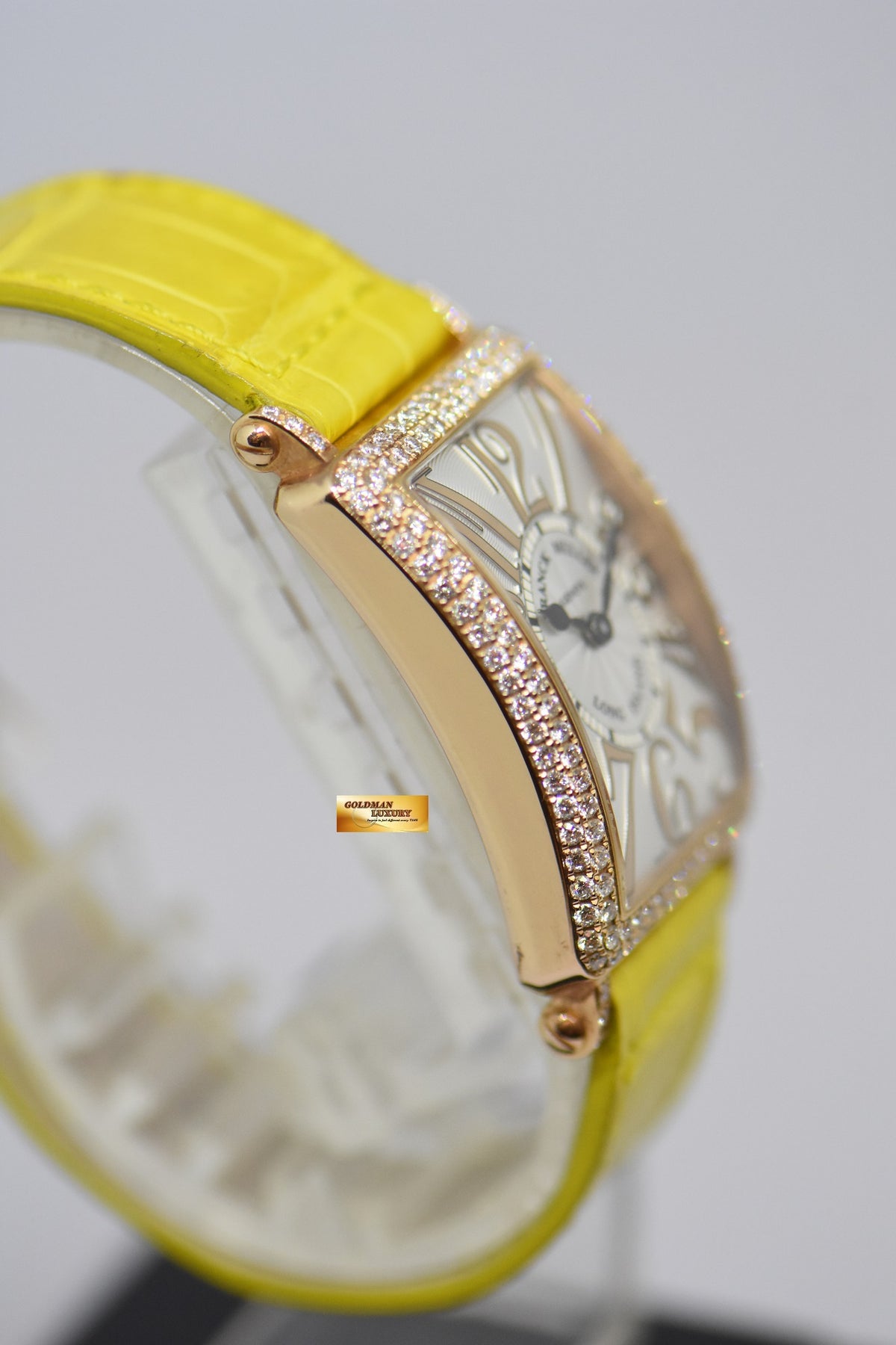 [SOLD] FRANCK MULLER LONG ISLAND LADIES 18K YELLOW GOLD ORIGINAL DIAMONDS RELIEF DIAL QUARTZ 902 QZ D (MINT)