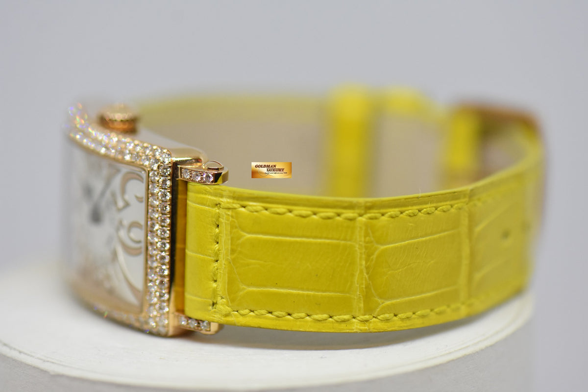 [SOLD] FRANCK MULLER LONG ISLAND LADIES 18K YELLOW GOLD ORIGINAL DIAMONDS RELIEF DIAL QUARTZ 902 QZ D (MINT)