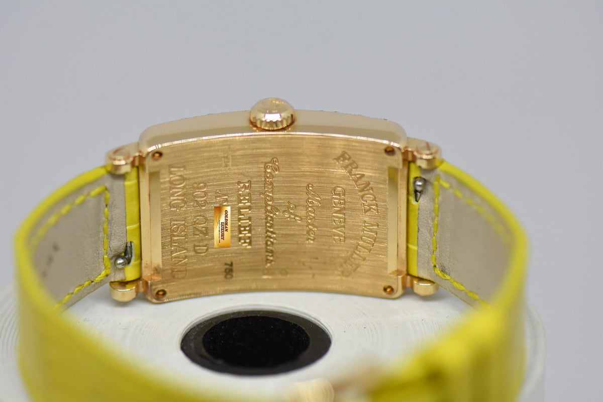 [SOLD] FRANCK MULLER LONG ISLAND LADIES 18K YELLOW GOLD ORIGINAL DIAMONDS RELIEF DIAL QUARTZ 902 QZ D (MINT)