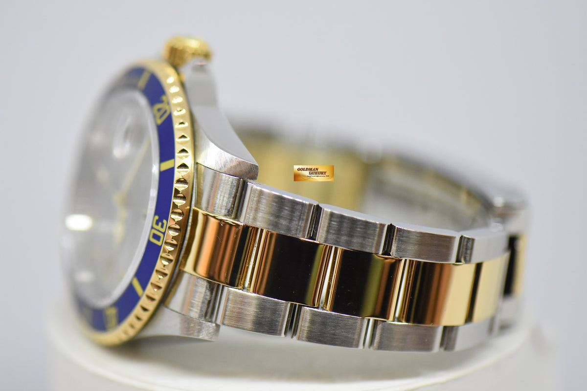 [SOLD] ROLEX OYSTER PERPETUAL SUBMARINER 40mm HALF-GOLD OYSTER BRACELET SERTI DIAMONDS  DIAL 16613 (MINT)