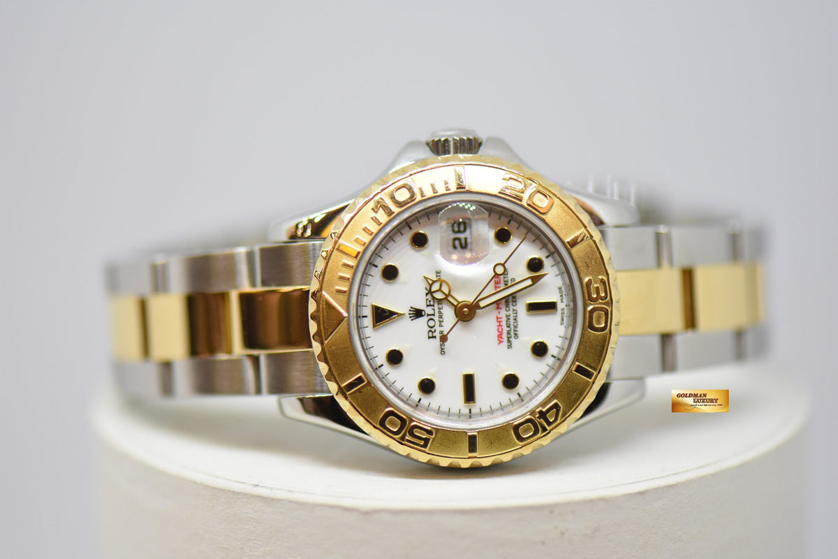 [SOLD] ROLEX OYSTER PERPETUAL YACHT-MASTER 29mm HALF-GOLD WHITE DIAL 169623 (MINT)