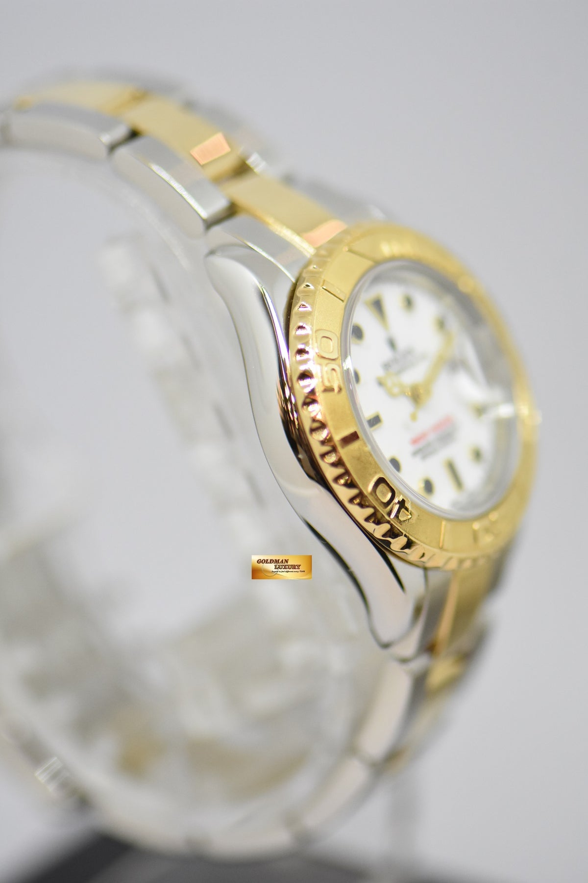 [SOLD] ROLEX OYSTER PERPETUAL YACHT-MASTER 29mm HALF-GOLD WHITE DIAL 169623 (MINT)
