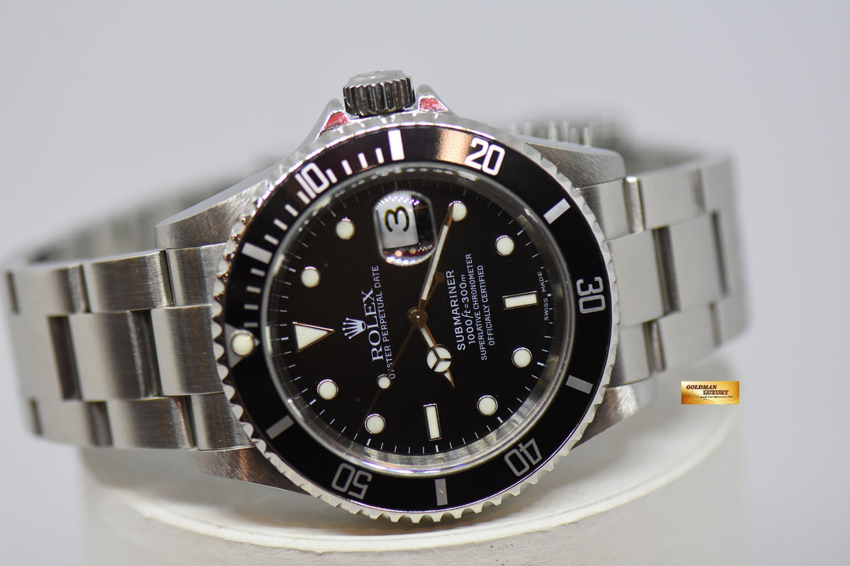 [SOLD] ROLEX OYSTER PERPETUAL SUBMARINER 40mm BLACK 16610 (NO PINHOLE – SOLID ENDLINKS) (MINT)