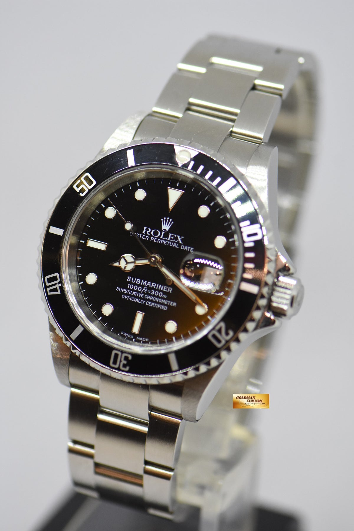 [SOLD] ROLEX OYSTER PERPETUAL SUBMARINER 40mm BLACK 16610 (NO PINHOLE – SOLID ENDLINKS) (MINT)