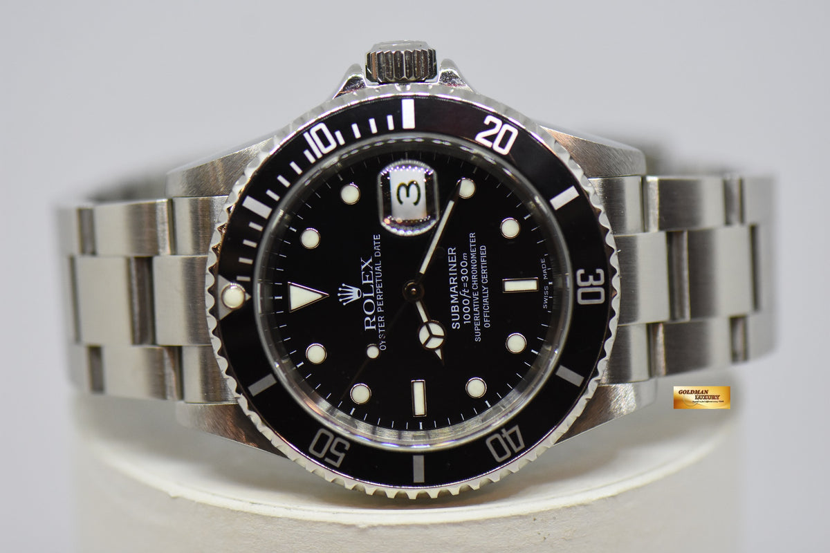 [SOLD] ROLEX OYSTER PERPETUAL SUBMARINER 40mm BLACK 16610 (NO PINHOLE – SOLID ENDLINKS) (MINT)