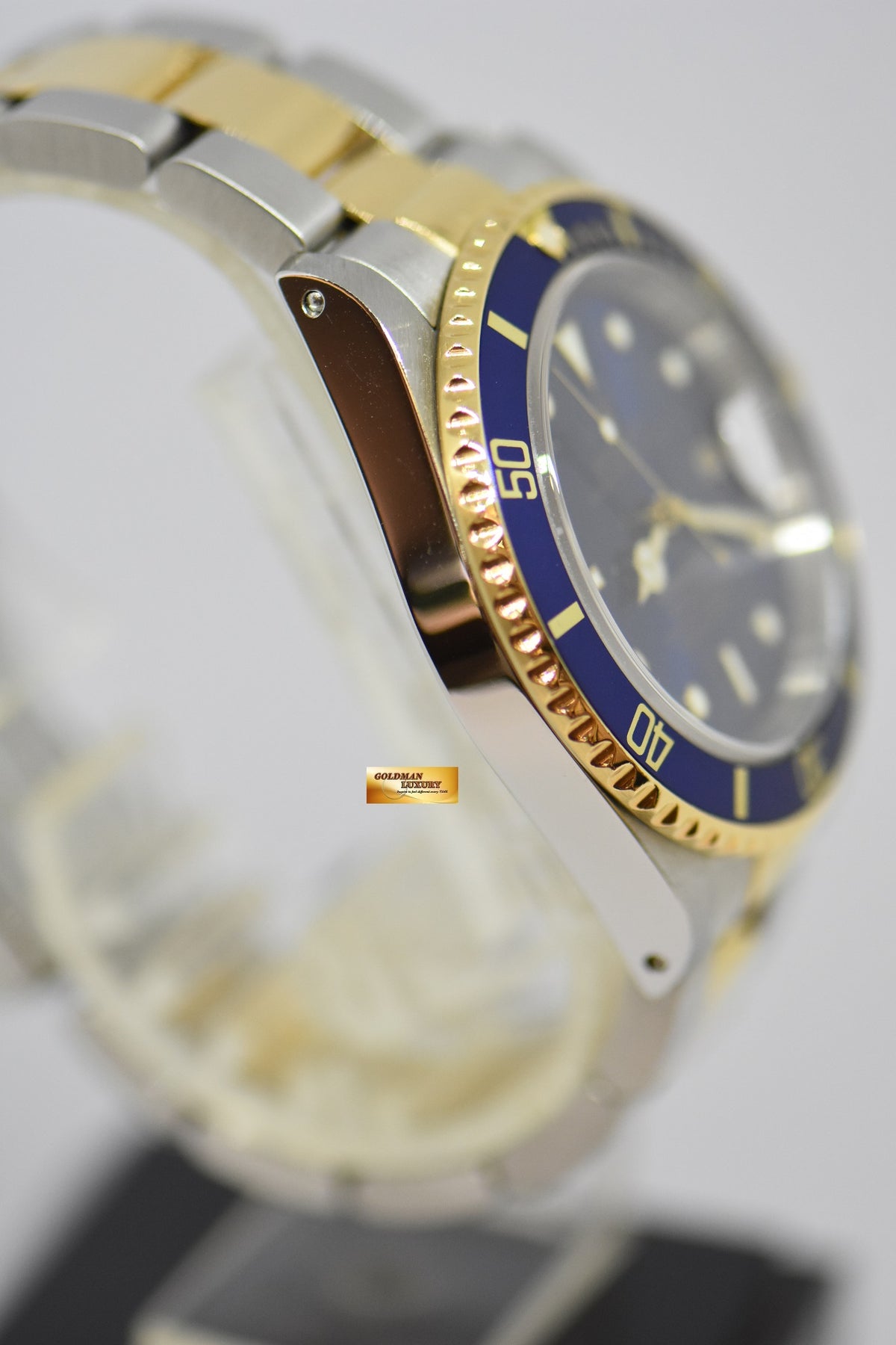 [SOLD] ROLEX OYSTER PERPETUAL SUBMARINER HALF-GOLD BLUE 16613LB (PINHOLE) (MINT)