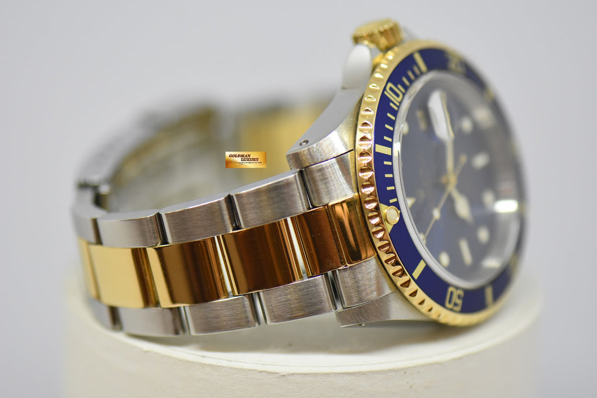 [SOLD] ROLEX OYSTER PERPETUAL SUBMARINER HALF-GOLD BLUE 16613LB (PINHOLE) (MINT)