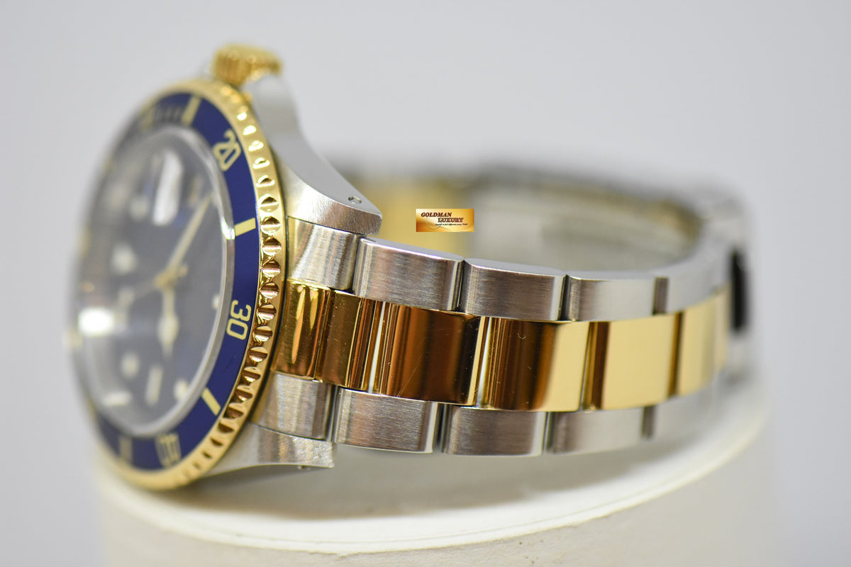 [SOLD] ROLEX OYSTER PERPETUAL SUBMARINER HALF-GOLD BLUE 16613LB (PINHOLE) (MINT)