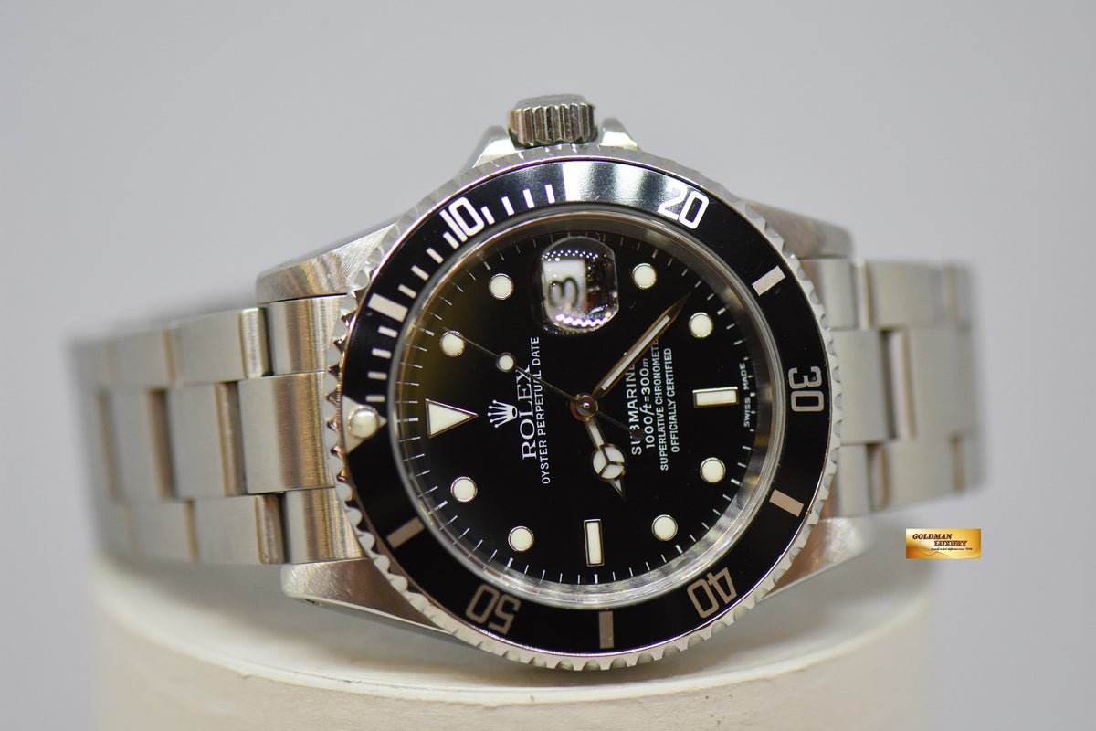 [SOLD] ROLEX OYSTER PERPETUAL SUBMARINER 40mm BLACK 16610 (PINHOLE – SOLID ENDLINKS) (MINT)