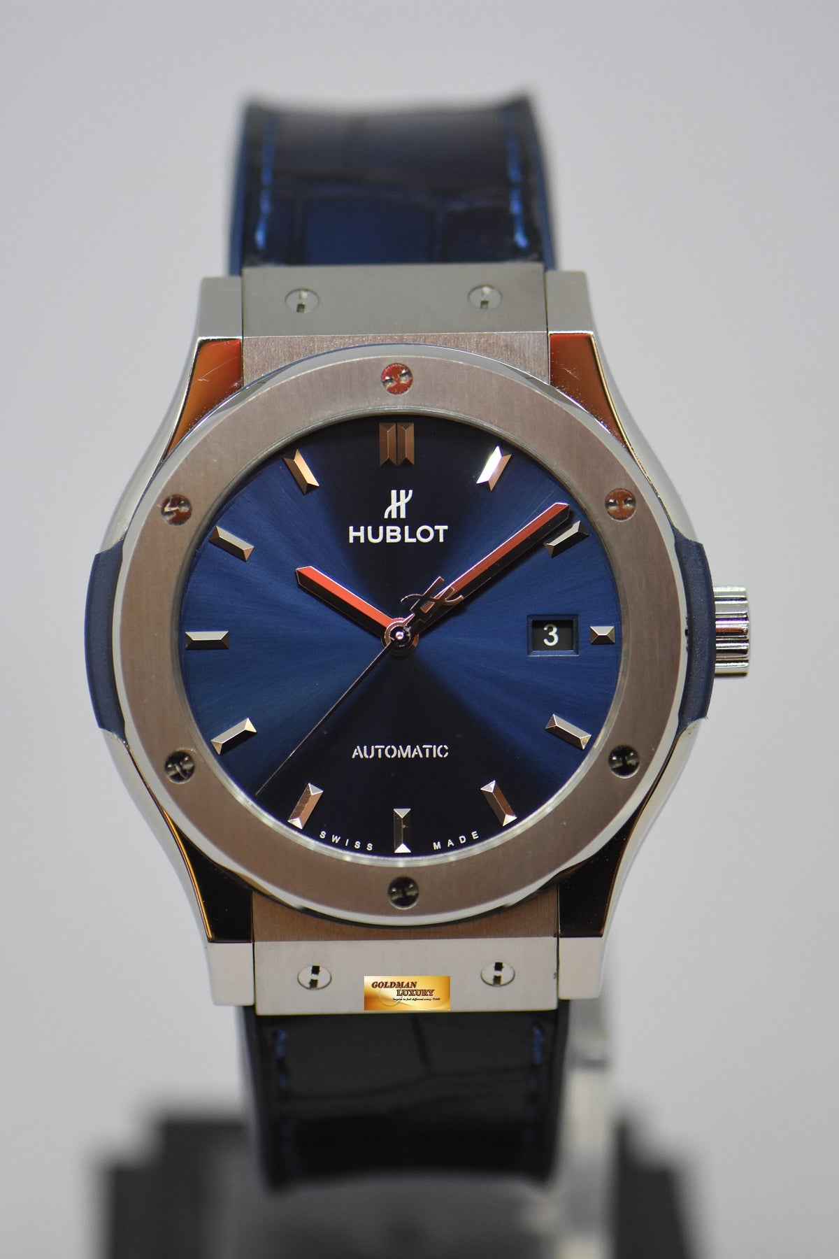 [SOLD] HUBLOT CLASSIC FUSION 42mm STEEL / TITANIUM AUTOMATIC BLUE 542.NX.7170.LR (MINT)