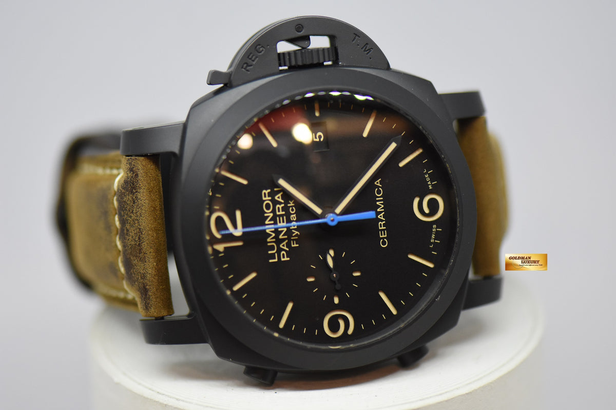 [SOLD] PANERAI LUMINOR FLYBACK CHRONOGRAPH CERAMICA 44mm AUTOMATIC PAM 580 BLACK
