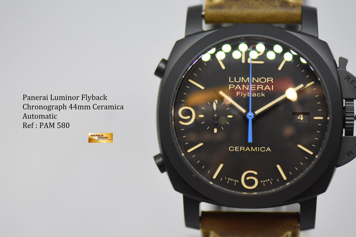 [SOLD] PANERAI LUMINOR FLYBACK CHRONOGRAPH CERAMICA 44mm AUTOMATIC PAM 580 BLACK